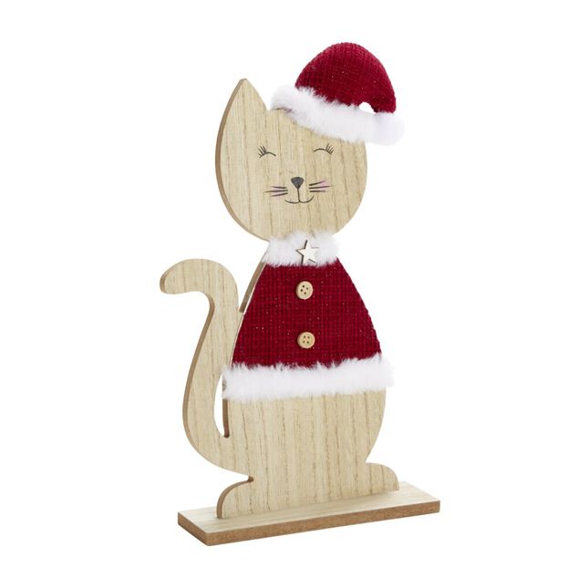 D&eacute;coration de No&euml;l &agrave; poser animal bois 20x5xH33cm (2 mod&egrave;les)