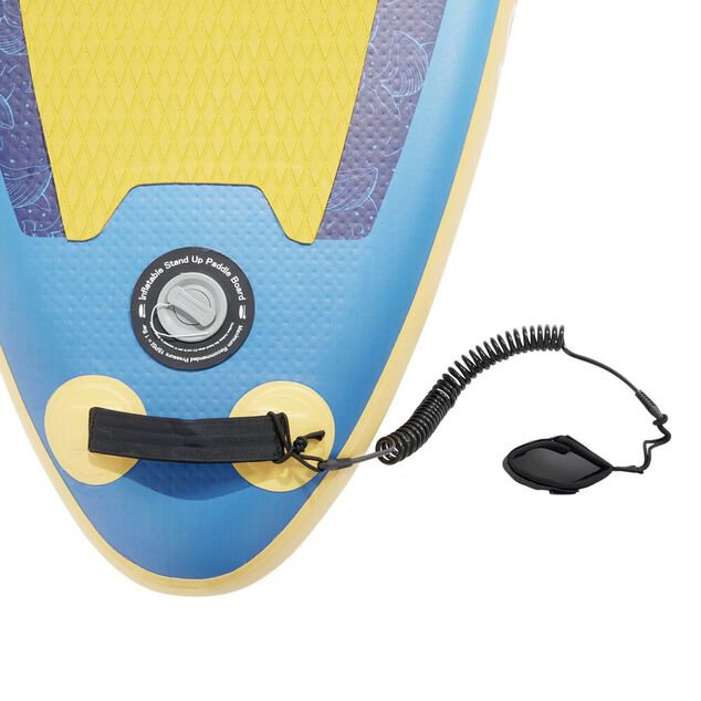 Planche paddle gonflable 1 personne motif corail jaune et bleu 320x81x&Eacute;p15cm
