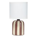 Lampe à poser LED céramique rayures abat-jour blanc Ø12xH21,5cm (4 modèles)