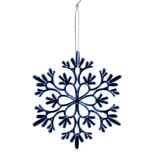 Flocon à suspendre brillant bleu ou blanc Ø10cm