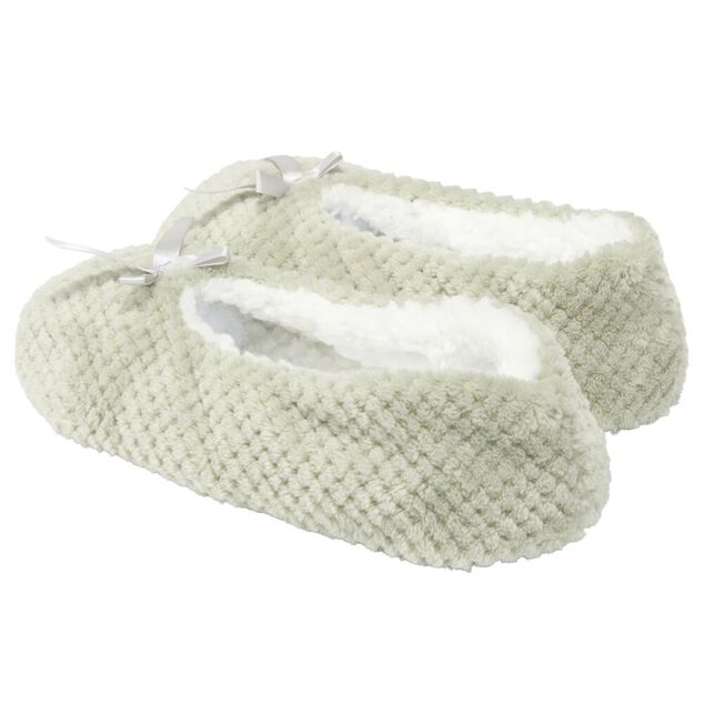 Chaussons ballerines fourr&eacute;s femme beige 36/37