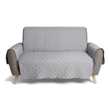 Prot&egrave;ge canap&eacute; 2 places L223xH179cm molleton gris fonc&eacute;