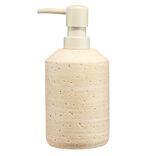 Distributeur &agrave; savon effet pierre polyr&eacute;sine beige &Oslash;8xH17,2cm