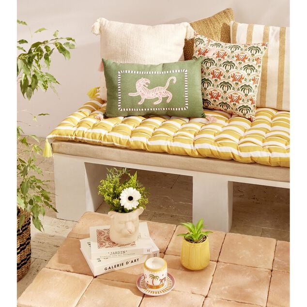 Matelas de sol Baya rayures bayad&egrave;res jaunes et blanches 60x120cm