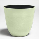 Cache pot grand mod&egrave;le effet stri&eacute; vert 12L &Oslash;30xH27cm