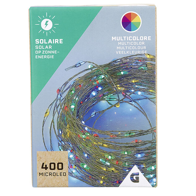 Guirlande lumineuse Solaire 400 microled Multicolore 20 m