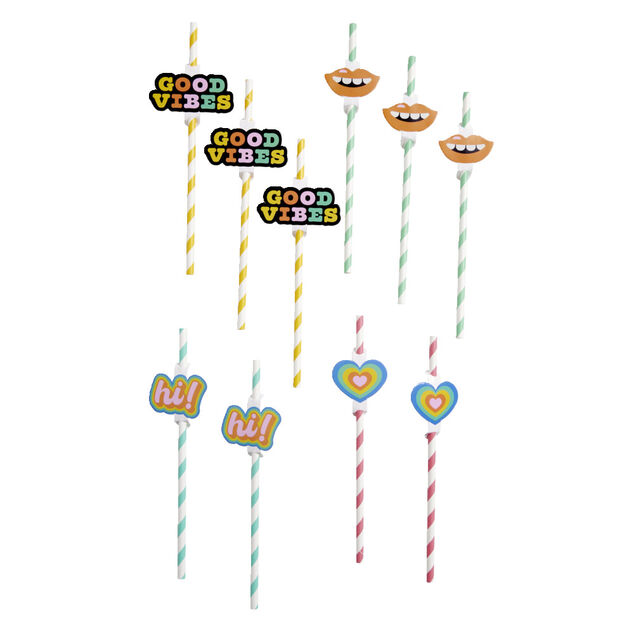Paille th&egrave;me candy x10