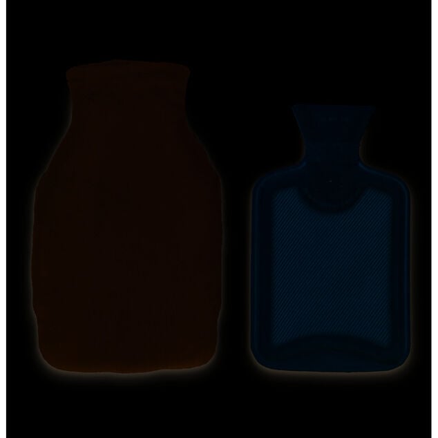 Bouillotte chauffe mains 780ml effet fourrure grise 16x25cm