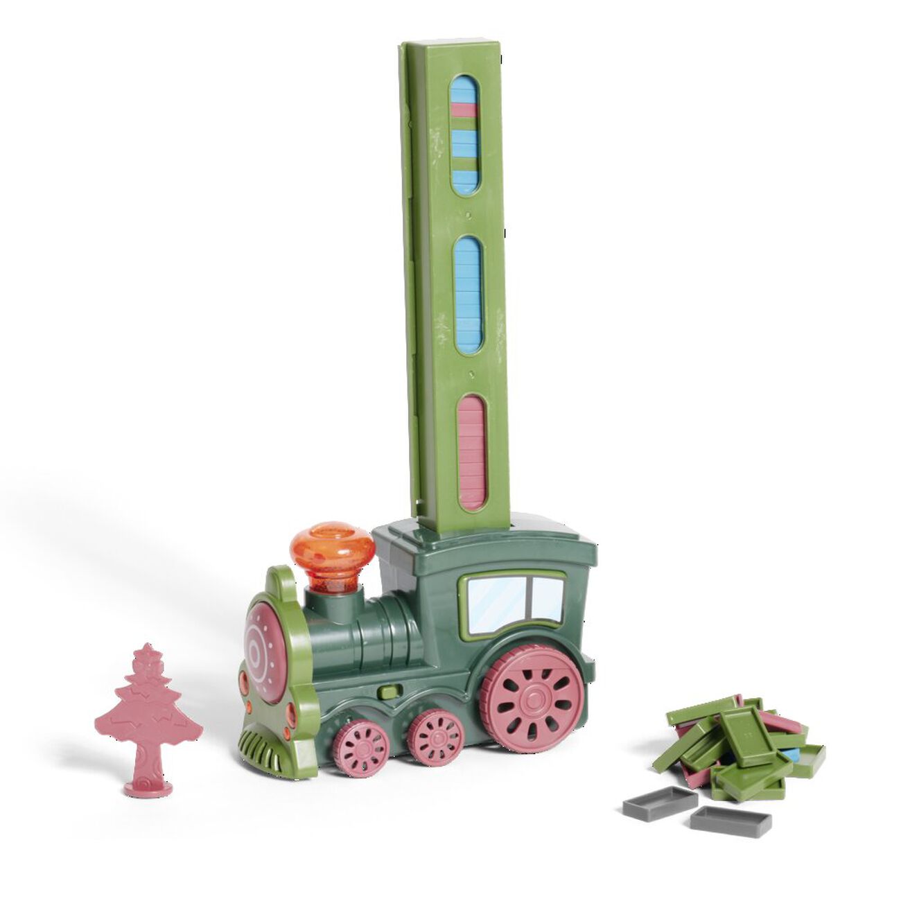 Train électrique Domino Avec 60 Blocs, Son Et Lumière - Jouet Enfant Katoom