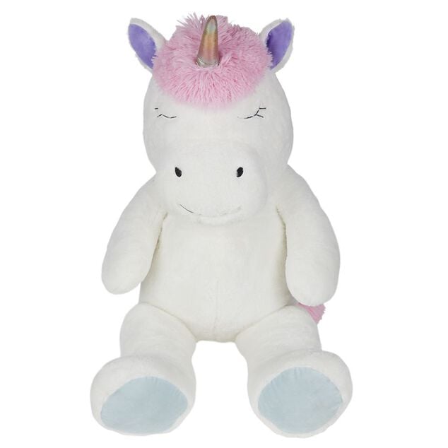 Peluche licorne blanc XL 40x30xH100cm