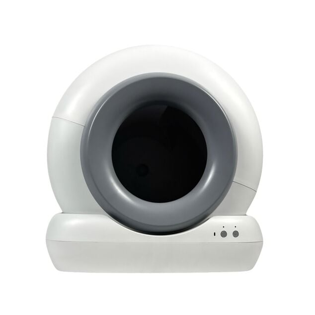 Liti&egrave;re auto-nettoyante pour chat plastique blanc 55x48xH50cm