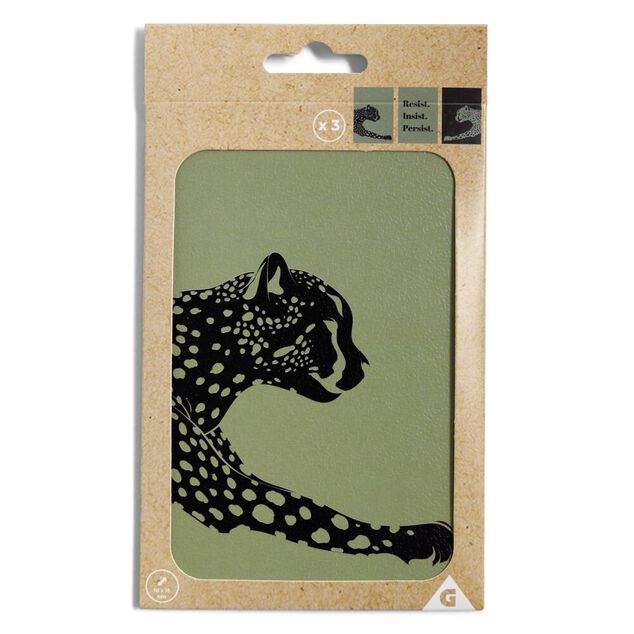 Lot de 3 affiches papier noir et vert 10x15cm