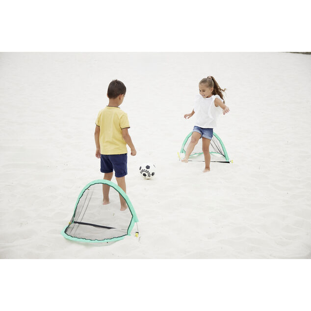 Cage de foot pop-up pliable bleu 60x40xH40cm (2 pi&egrave;ces)