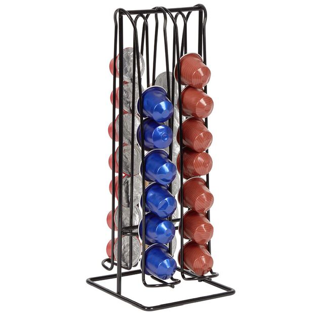 Range capsules de café en métal noir