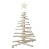 Sapin de Noël en bois amovible gris 48xH71cm