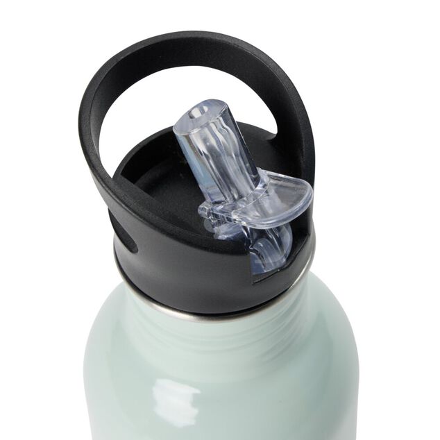 Gourde isotherme inox 350ml bouchon paille plastique &Oslash;7xH16,5cm (2 mod&egrave;les)