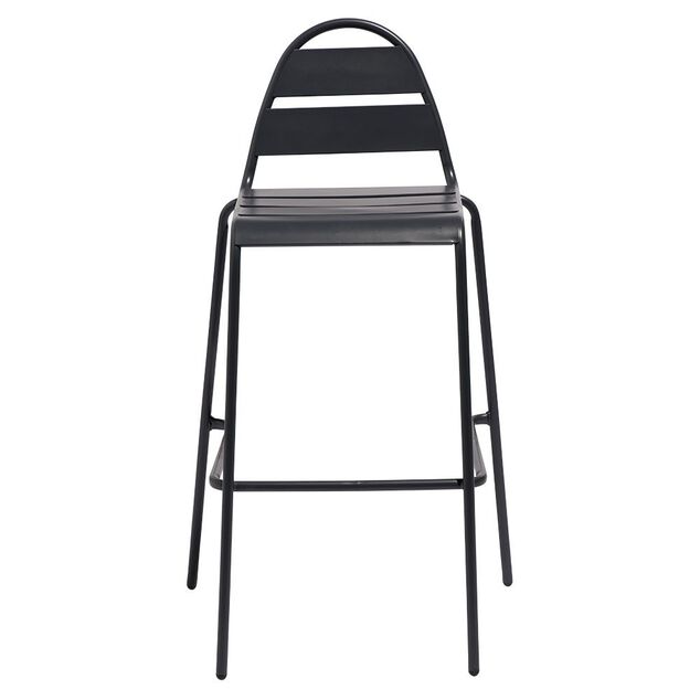 Chaise haute d'ext&eacute;rieur Fun m&eacute;tal gris 59x58xH105cm