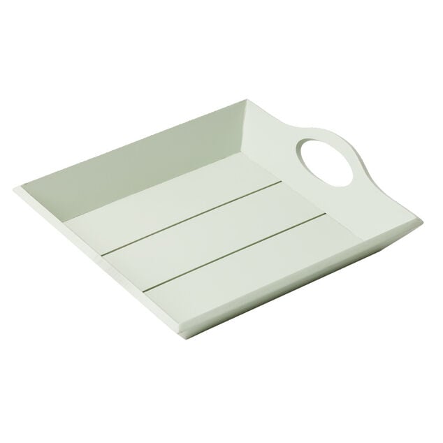 Plateau d&eacute;coratif en bois avec poign&eacute;e 22,5x20xH4cm (3 mod&egrave;les)