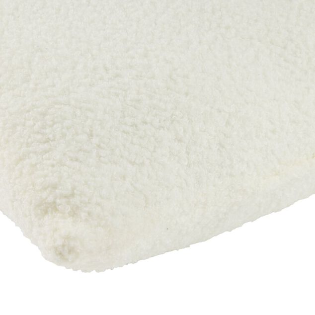 Coussin carr&eacute; bouclette blanc 45x45cm