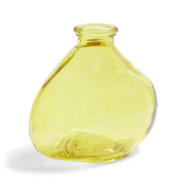 Soliflore dame jeanne verre jaune &Oslash;11xH9,5cm