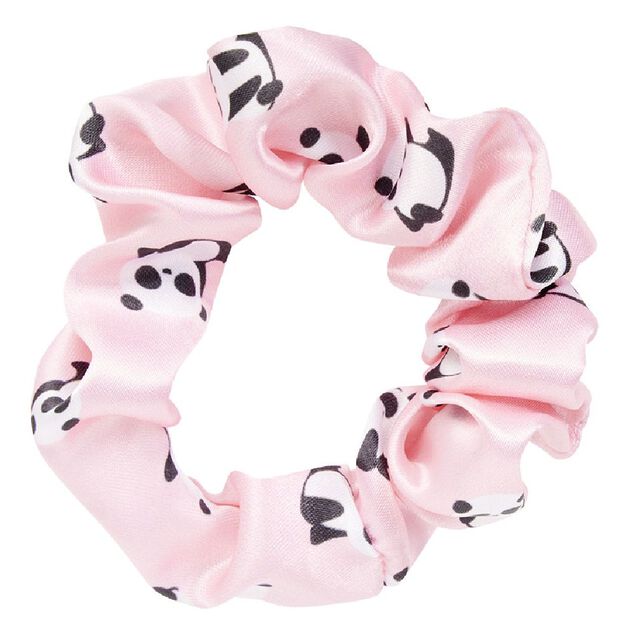 Chouchou scrunchie imprim&eacute; licorne et panda x2