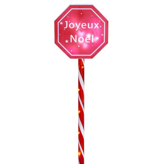 Panneau lumineux Joyeux Noël à planter 15LED blanc chaud H66cm