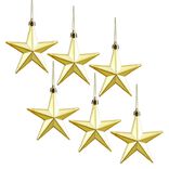 Suspension de Noël Étoile dorée H9 cm x6