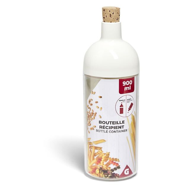Bouteille r&eacute;cipient 900ml plastique transparent