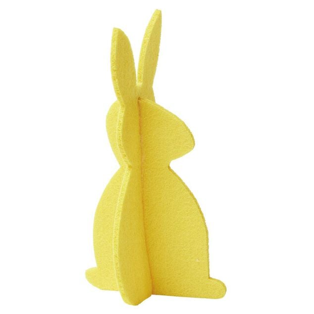 Lapin origami &agrave; poser d&eacute;co P&acirc;ques feutrine &Oslash;7,5xH15cm x3