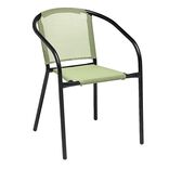 Chaise de jardin Mac&eacute;o acier noir et textil&egrave;ne vert 54xP57xH75cm