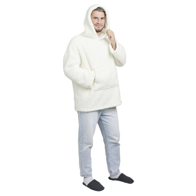 Pull plaid teddy adulte à capuche 70xH80cm (2 modèles)