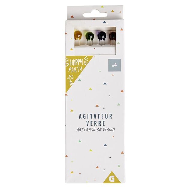 Agitateur en verre Ø1xH18cm x4