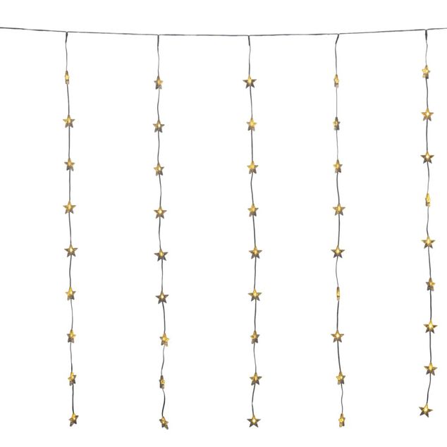 Rideau de fen&ecirc;tre No&euml;l lumineux 54LED pluie d'&eacute;toiles L200cm
