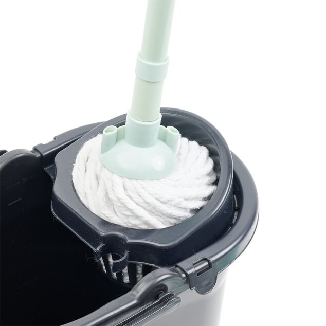 Seau essoreur 9L plastique noir 36,5x24xH27cm