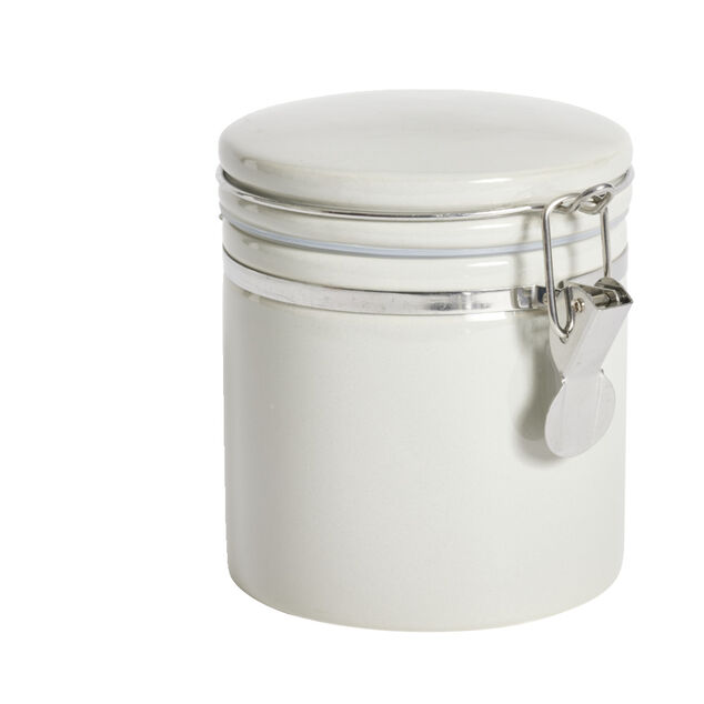 Bocal en c&eacute;ramique avec clip en m&eacute;tal &Oslash;10xH13cm