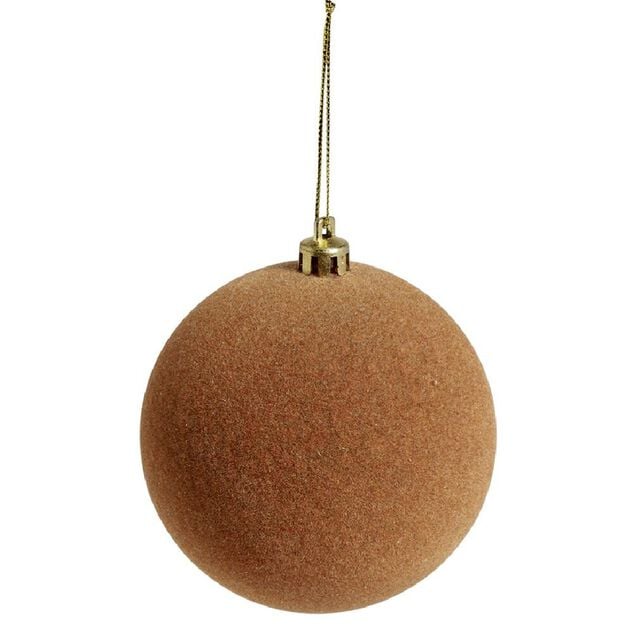 Boule de No&euml;l effet velours &Oslash;8cm x6