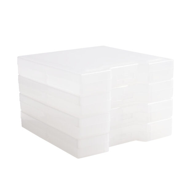 Bo&icirc;te de rangement x4 plastique empilable 13x13xH9,5cm