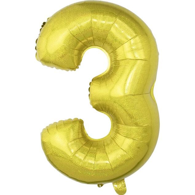 Ballon chiffre 3 en aluminium