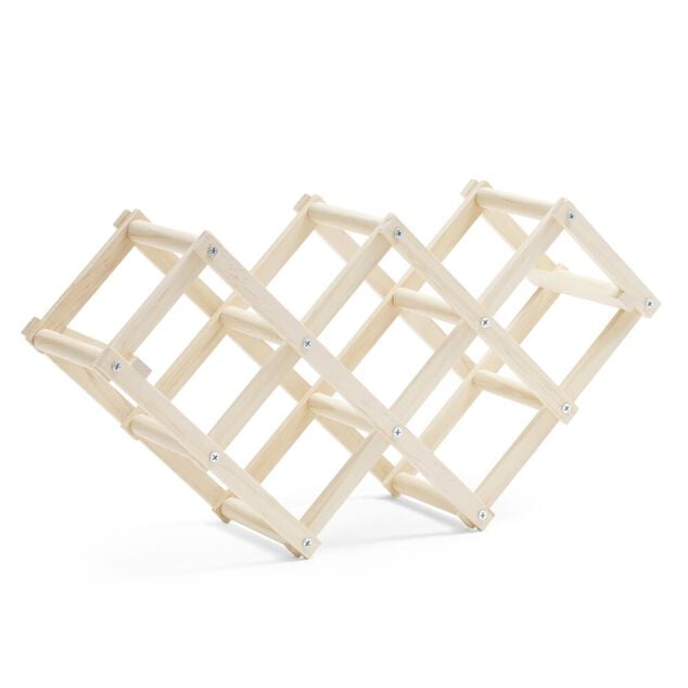 Range bouteille pliable en bois 5 cases 45x12,5xH24cm