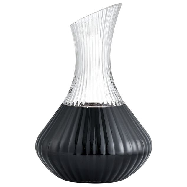 Carafe &agrave; d&eacute;canter 1,5L strie en relief verre transparent