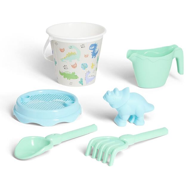 Seau de plage garni dinosaure 6 pi&egrave;ces