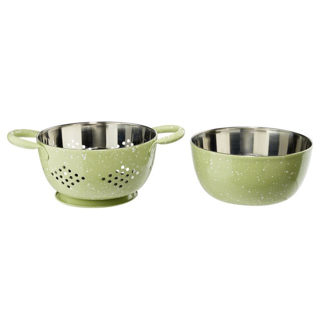 Passoire et bol &agrave; mixer assortis inox &Oslash;15cm (3 mod&egrave;les)