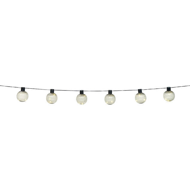 Guirlande solaire boule micro30LED blanc chaud 1,8 m