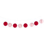 Guirlande boule en papier rose et rouge