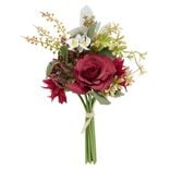 Piquet fleur artificielle H38cm rouge et blanc