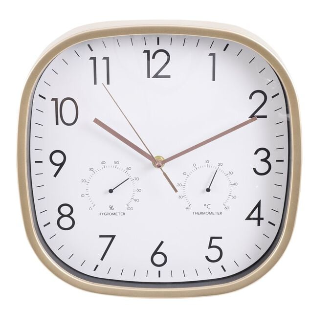 Horloge murale 3en1 barom&egrave;tre hygrom&egrave;tre &Oslash;30cm (2 mod&egrave;les)