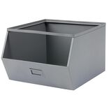 Bac superposable en m&eacute;tal gris L33xP28,5xH20cm