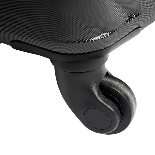 Valise trolley 31L rigide cabine 4 roues plastique noir 35x21,5xH52cm