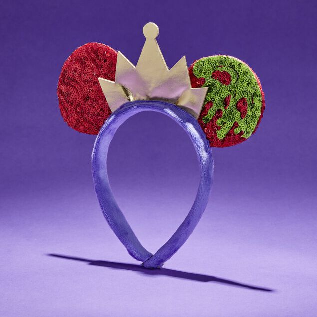 Serre-t&ecirc;te Disney reine Villains adulte violet rouge vert 21x21cm