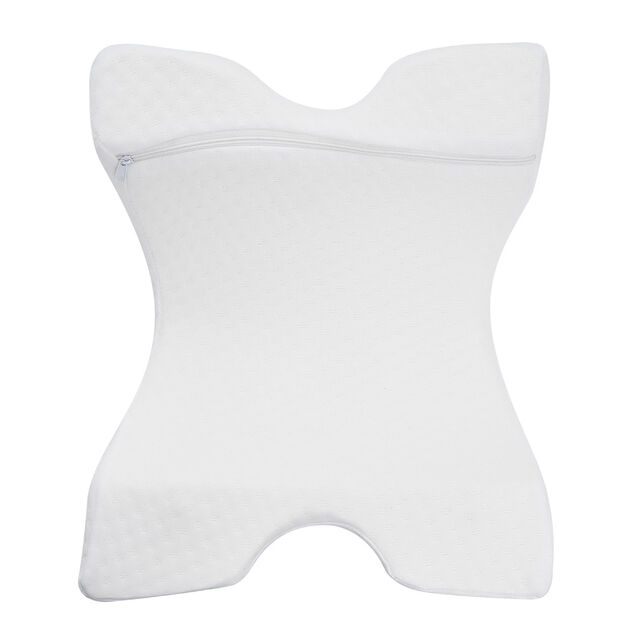 Coussin m&eacute;moire de forme oreiller incurv&eacute; blanc 36x30xH13cm